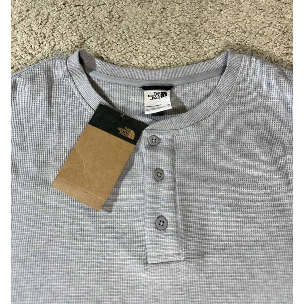 The North Face Terrain Waffle Knit Henley In Meld Gray Heather Men Size XL